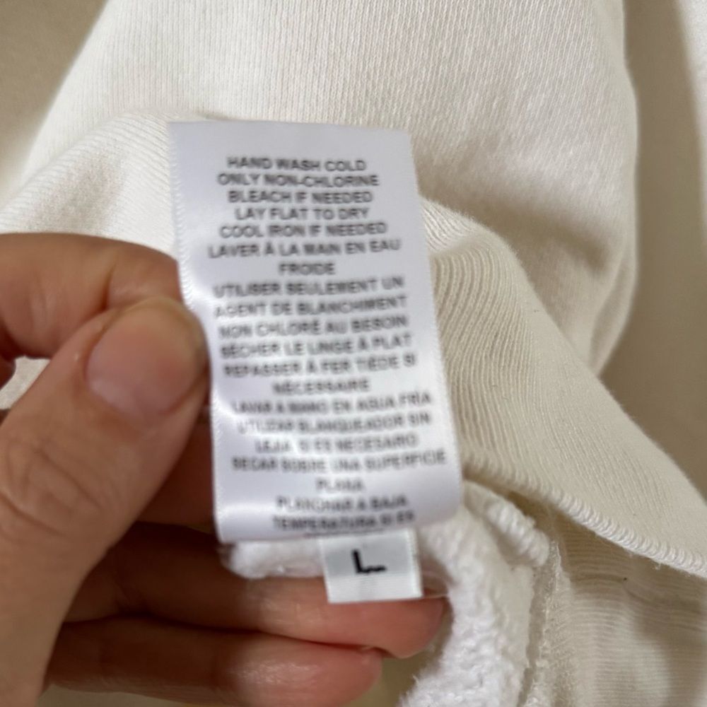 re/done Hanes 70s Half-zip Sweatshirt in Off-White L - Picture 9 of 12